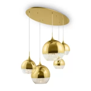 Modern Fermi 5 Light Gold Cluster Pendant Ceiling Light