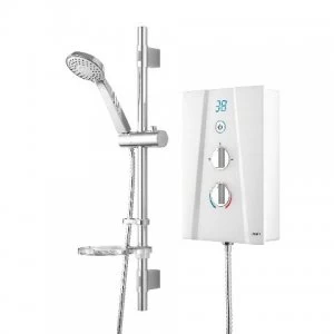 Image of Wickes Hydro Digital Electric Shower and Adjustable Riser Kit - White 8.5kW