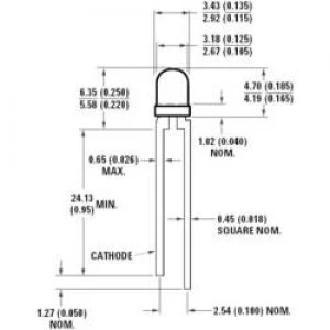 LED wired Yellow Circular 3mm 45 mcd 45