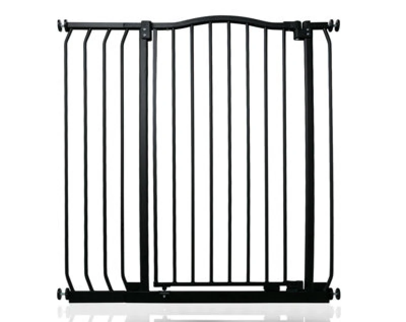 Image of Safetots Extra Tall Curved Top Safety Gate, 89Cm - 98Cm, Matt Black, Extra Tall 100Cm In Height, Pressure Fit Stair Gate