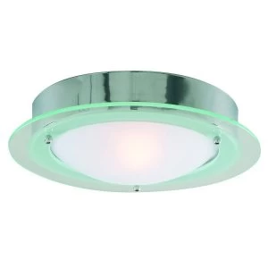 image of 1 Light Bathroom Flush Ceiling Light Round Chrome IP44, E14