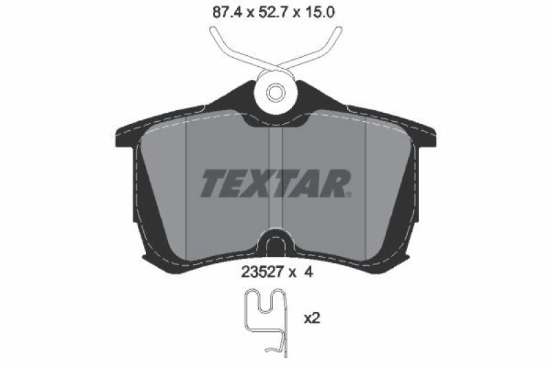 Image of Brake pad set TEXTAR 2352701