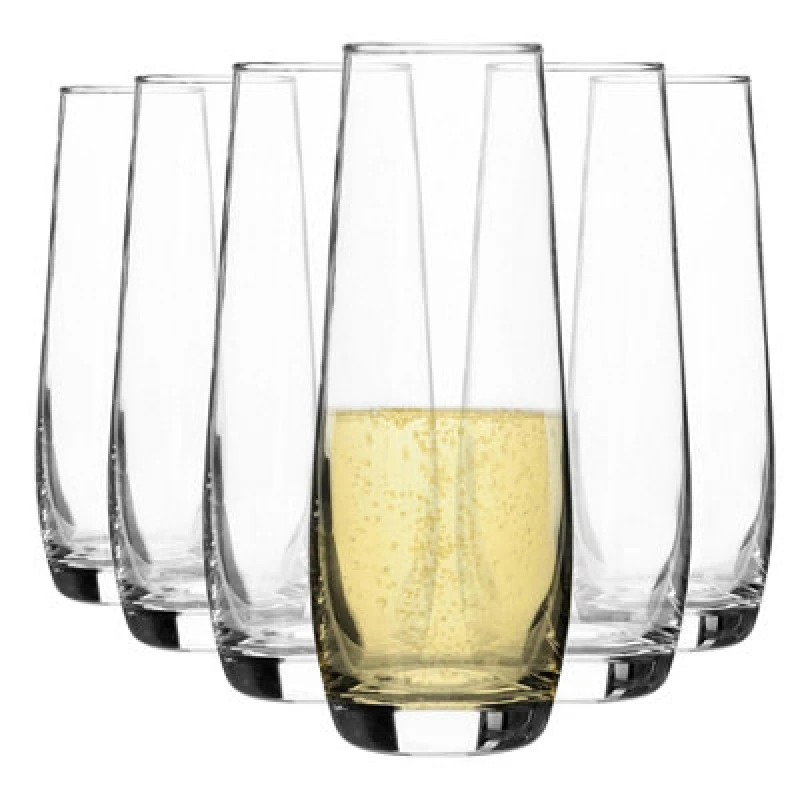 Image of Argon Tableware Corto Stemless Champagne Flutes - 230ml - Pack of 6 Clear