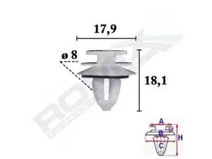 Image of ROMIX Clip, trim-/protection strip C70583 BMW,MINI,5 Limousine (F10),X5 (E70),7 (F01, F02, F03, F04),Z4 Roadster (E85),5 Limousine (G30, F90)