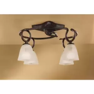 Image of Oberture ceiling lamp 4 E14 bulbs, brown/black oxidized