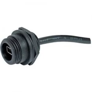 Image of Bulgin PX0443 Mini USB B panel mounted Coupler 2.0 IP68 Socket build in Crimp plug