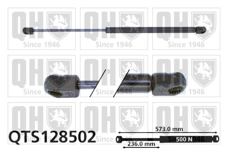 Image of QUINTON HAZELL Tailgate strut QUINTON HAZELL QTS128502