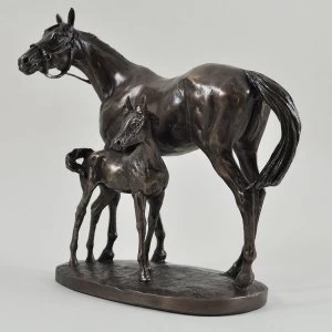 Image of Mare and Foal Standing by David Geenty Cold Cast Bronze Sculpture