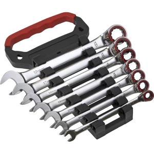 image of Sealey 7 Piece Reversible Ratchet Combination Spanner Set