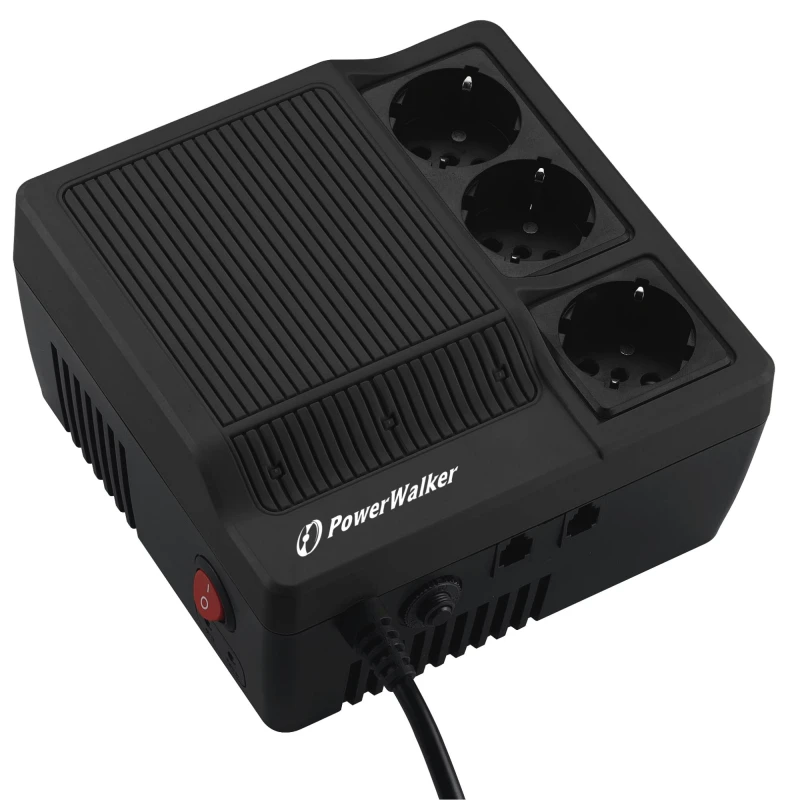 Image of PowerWalker AVR 1000 voltage regulator 3 AC outlet(s) 180-264 V Black