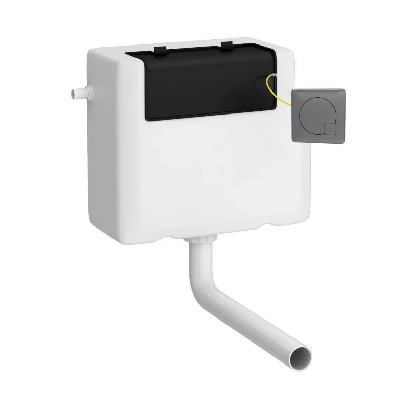 Image of Balterley Water Saving Dual Flush Side Inlet Push Button Brushed Pewter White White