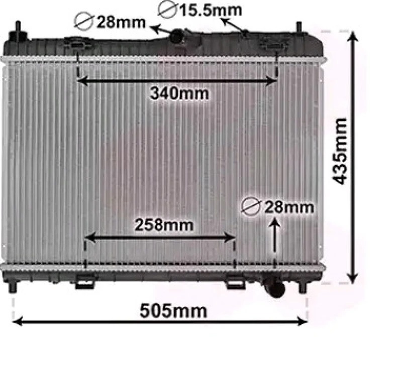 Image of VAN WEZEL 18002605 Engine radiator Aluminium, Brazed cooling fins Radiator,engine cooling (470)