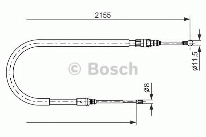 Image of Handbrake cable Bosch 1 987 477 994