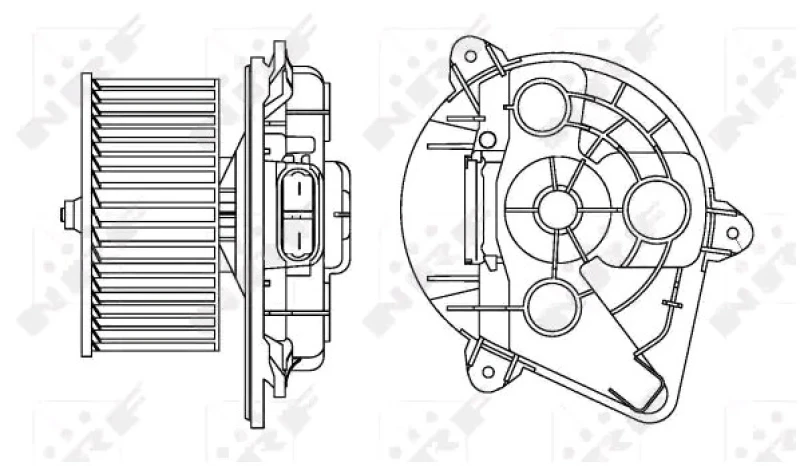 Image of NRF 34156 Blower Motor EASY FIT without integrated regulator, with adapter Interior Blower (2669)