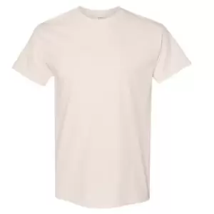 image of Gildan Mens Heavy Cotton Short Sleeve T-Shirt (Pack Of 5) (L) (Natural)