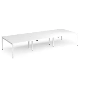 image of Adapt 6 Person Bench Office Desk - 4200mmx1600mm - White - White