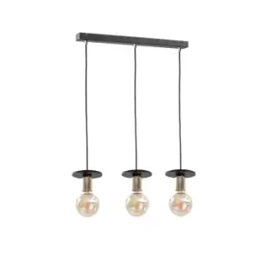 image of Saturn Bar Pendant Ceiling Light Black, 60cm, 3x E27