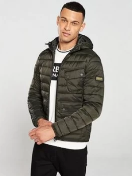 Image of Barbour International Ouston Hooded Quilted Coat - Khaki