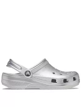 image of Crocs Classic Clog Graphics Sandal, Silver, Size 11 Younger