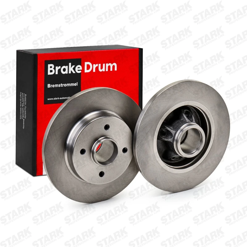 Image of STARK SKBD-0022104 Brake disc Rear Axle, solid, Cast Iron, Uncoated, Untreated, with wheel hub Cast Iron Brake Disc (82)