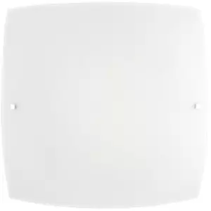 image of Netlighting Merano Delta 30cm Flush Ceiling Light Satinated White Glass Chrome M