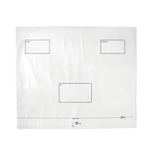 image of 5 Star Elite Envelopes Extra Strong Waterproof Polythene Peel and Seal Opaque 440x330mm and 50mm Flap Pack of 100