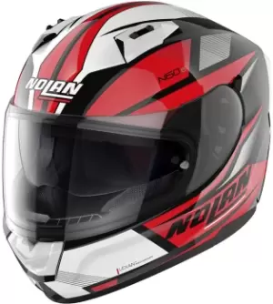 image of Nolan N60-6 Downshift Helmet, black-white-red Size M black-white-red, Size M