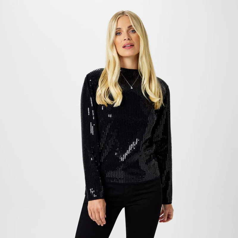 Image of Biba Biba Sequin Jumper - Black 10