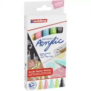 Image of edding 5100 Acrylic Marker Bullet Tip 2-3mm Line Assorted Pastel