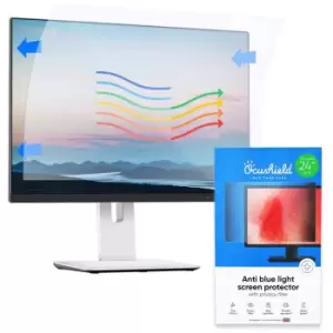 Image of Ocushield Laptop Screen Protector VDU Model 24" W (16:9) (532 x 299mm) - Film (Privacy + Anti-glare, Anti-bacterial, Blue light)
