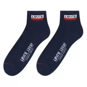 image of Levis Levis 2 Pack Mid Socks - Blue