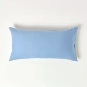Image of Blue Continental Egyptian Cotton Pillowcase 200 Thread Count, 40 x 80cm - Blue - Blue - Homescapes