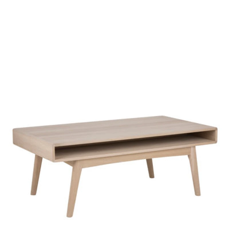 Image of Furniture To Go Marte Coffee Table With Open Shelf In White Oak