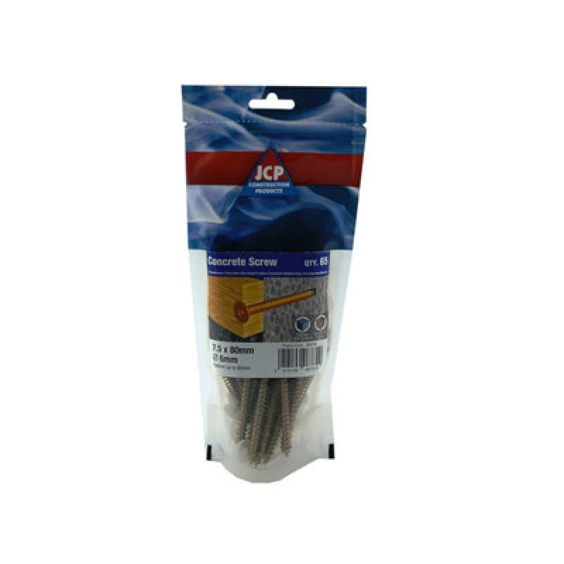 Image of Jcp Fixings Concrete Screws Csk HD 7.5 X 80mm - Fjpocs75080 - Box Of 325