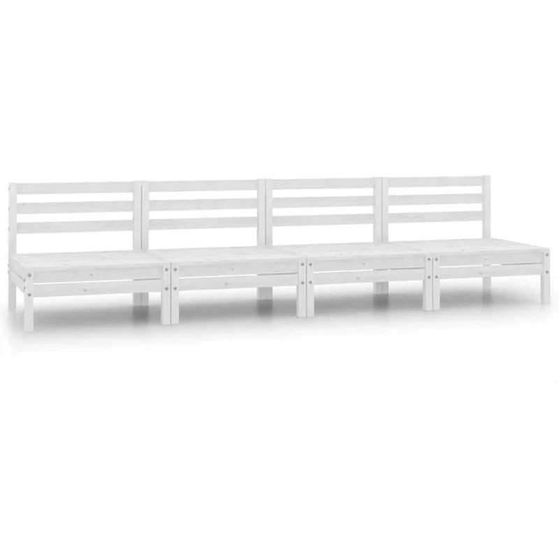 Image of VIDAXL Garden Middle Sofas 4 pcs White Solid Pinewood Vidaxl 8720286659076