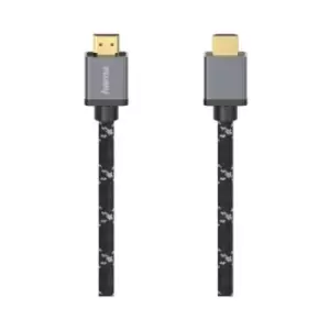 Image of Hama Ultra High Speed HDMI Cable, 1 Metre, Supports 8K, Braided Jacket, Gold-plated Connectors