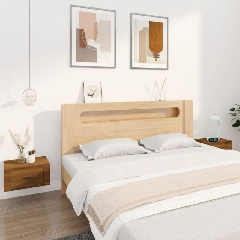 Image of Vidaxl Wall-mounted Bedside Cabinets 2 Pcs Brown Oak 50X36X25 Cm, Brown 816855