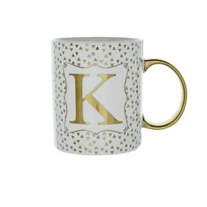 Image of Mug Initial K Patterned Gold