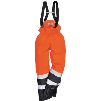 Image of Portwest - S782ONRXXL - sz 2XL Bizflame Rain Hi-Vis Multi-Protection Trouser - Orange/Navy