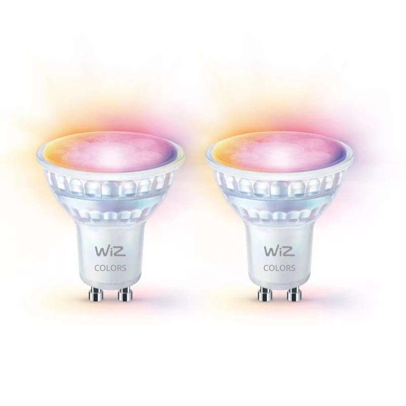Image of WiZ WiZ 8720169076723 LED (monochrome) EEC F (A - G) GU10 Reflector bulb 4.7 W Warm white to cool white, RGBW 2 pc(s) 8720169076723