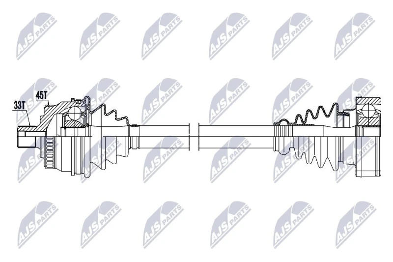 Image of NTY NPW-AU-099 Drive shaft Manual Transmission, Front Axle Right Drive Shaft (13)