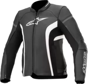 Image of Alpinestars Stella Kira V2 Ladies Motorcycle Leather Jacket, black-white, Size 40 for Women, black-white, Size 40 for Women