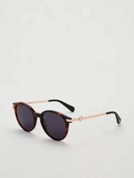 image of Love Moschino Tortoise Heart Detail Sunglasses - Black/Blue