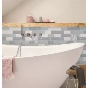 Image of Marina Blue Rustic Effect Wall Tile 7.5 x 30cm - Artisan