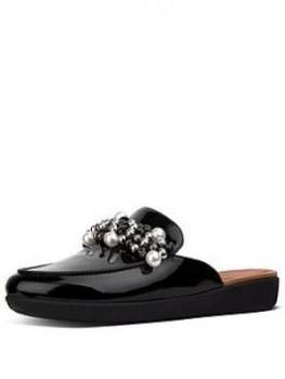 Image of FitFlop Serene Deco Backless Loafer Black Size 3 Women