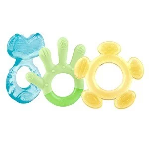 Image of Nuby 3 Step Teether Set 3m AquaGreenYellow