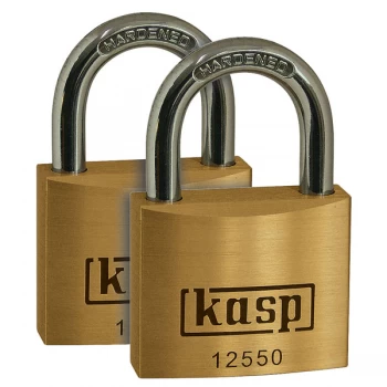 Image of Kasp K12550D2 Premium Brass Padlock - 50mm - Twin