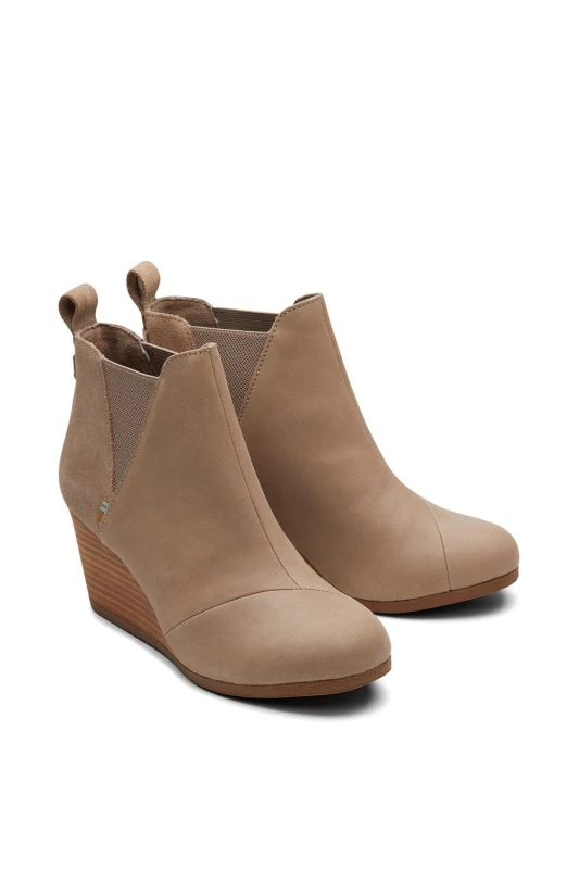 Image of TOMS Womens 'Kelsey' Ankle Boots in Taupe Size: 6 Taupe Female 6