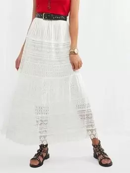 image of Joe Browns Joe Browns Beautiful Lace Maxi Skirt -White, Size 10, Women