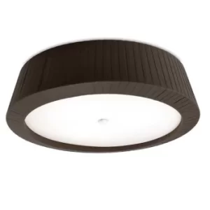 image of 3 Light Large Flush Ceiling Light Brown, E27